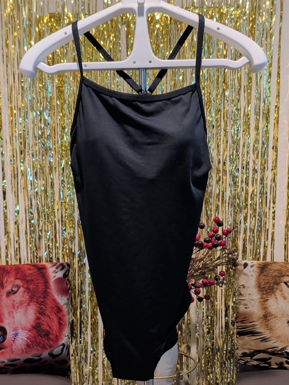 Baleaf Black One-Piece Swimsuit with Strappy Back